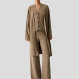Dlouhý cardigan ze tří kusů s casual kalhotami