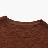 Lněný bavlněný základní crewneck