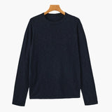 Lněný bavlněný základní crewneck