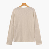 Lněný bavlněný základní crewneck