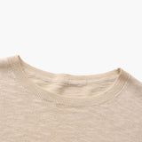 Lněný bavlněný základní crewneck