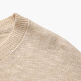 Lněný bavlněný základní crewneck