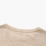 Lněný bavlněný základní crewneck