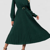 Elina – Elegantní Midi Šaty s Dlouhými Rukávy