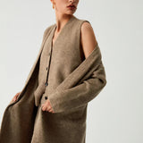 Dlouhý cardigan ze tří kusů s casual kalhotami
