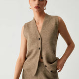 Dlouhý cardigan ze tří kusů s casual kalhotami