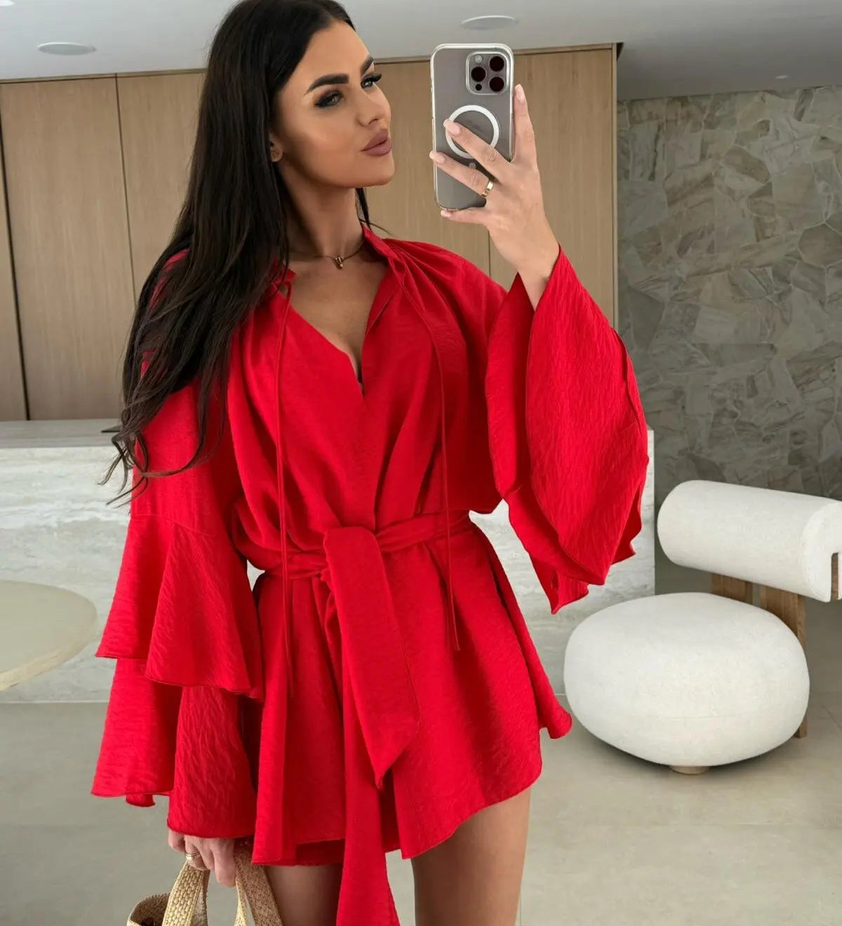 Dina – košilové šaty s páskem