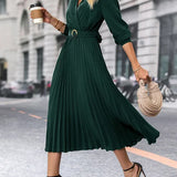 Elina – Elegantní Midi Šaty s Dlouhými Rukávy