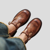 Giulia – Vintage Boty s Brogue Designem a Přezkou