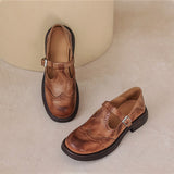 Giulia – Vintage Boty s Brogue Designem a Přezkou