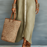 Manuela – Olivově zelené maxi šaty